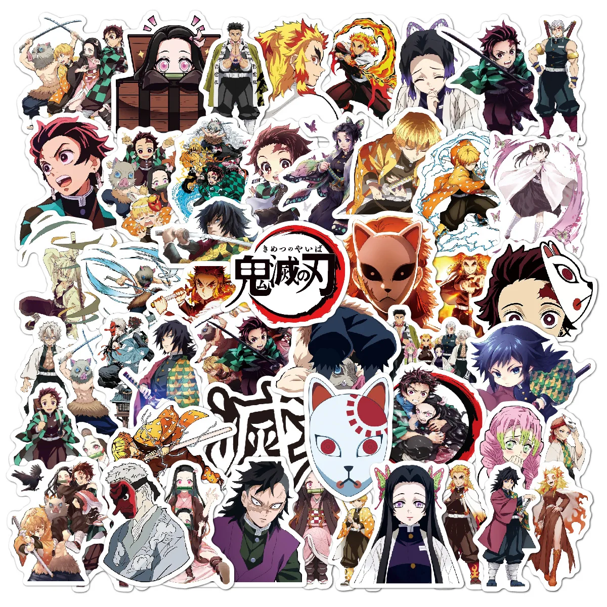 

100pcs/Pack Demon Slayer Not Repeating Cartoon Anime Stickers Waterproof Skateboard Motorcycle Luggage Laptop Sticker Kids Toys
