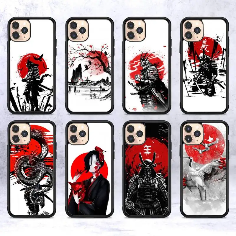 

Red Sun Japanese Anime Phone Case Silicone PC+TPU Case for iPhone 11 12 13 Pro Max 8 7 6 Plus X SE XR Hard Fundas
