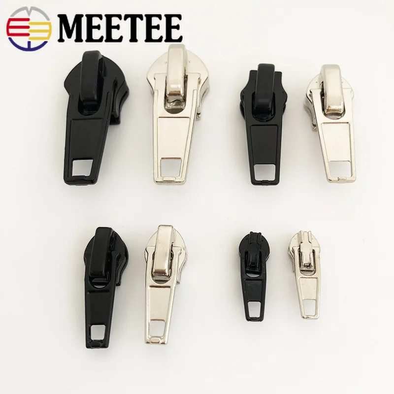 Meetee 10/20Pcs 3# 5# 8# 10# Zipper Sliders For Nylon Zips Auto Lock Zippers Head Zips Repair Kit DIY Sewing Accessories