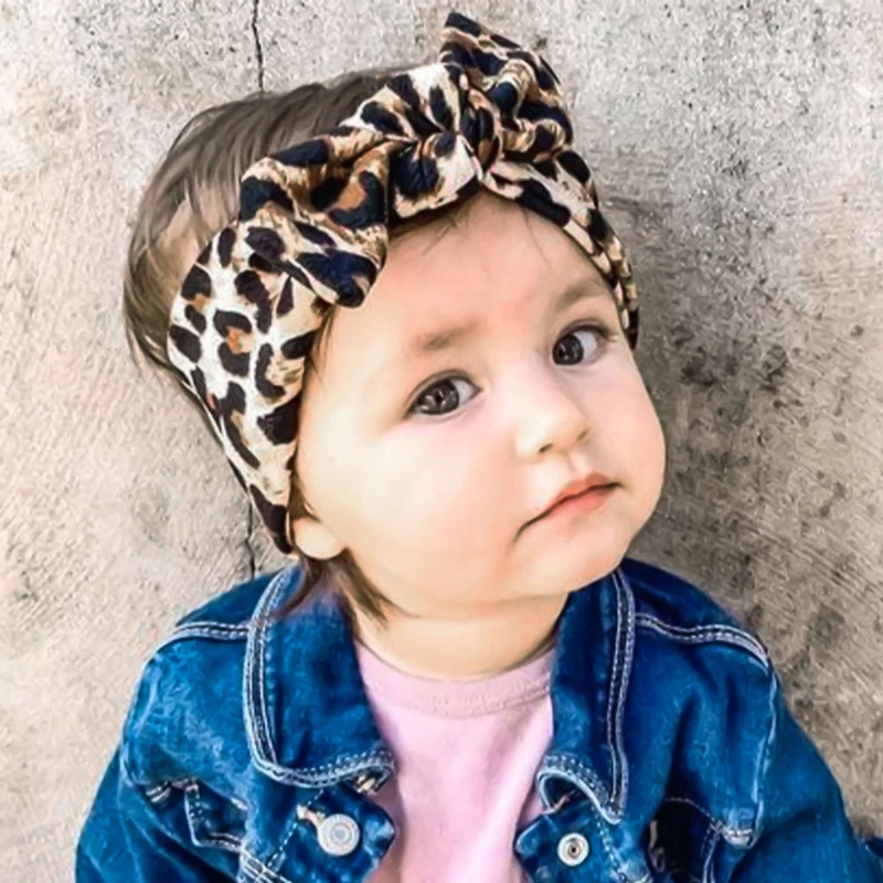 

New Baby Leopard Print Headband Children's Wide Edge Traceless Bowknot Headband Baby Hair Band Suitable for 0-3 Year Old Babies
