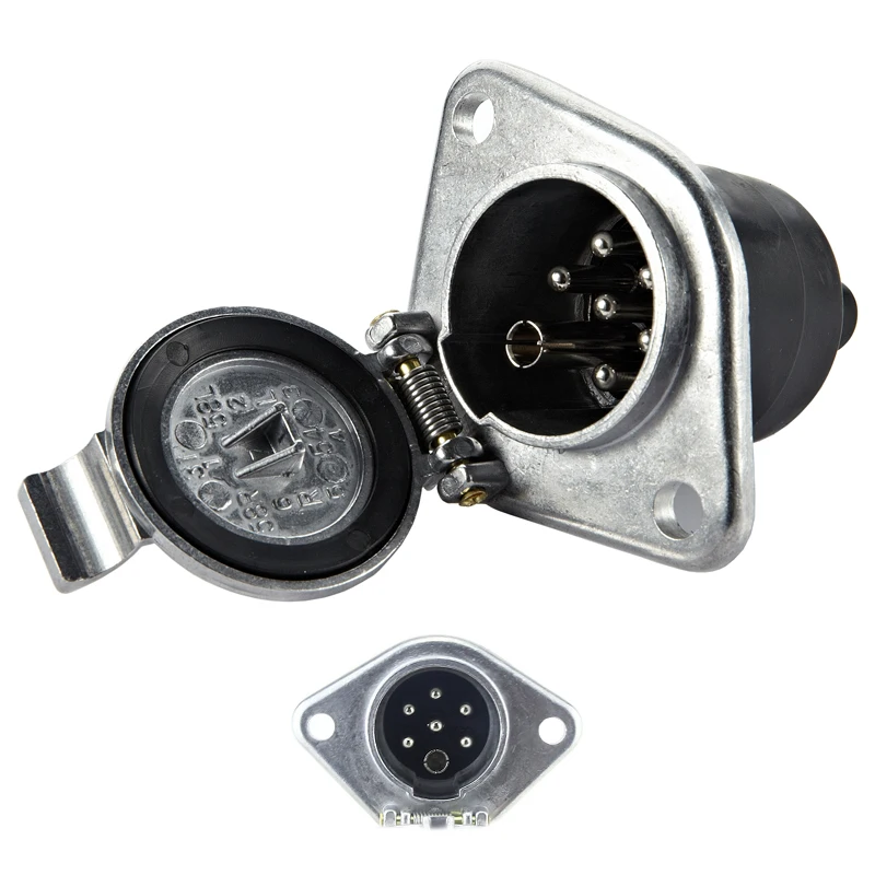 

7-pin trailer harness plug socket Semi-trailer RV power cable