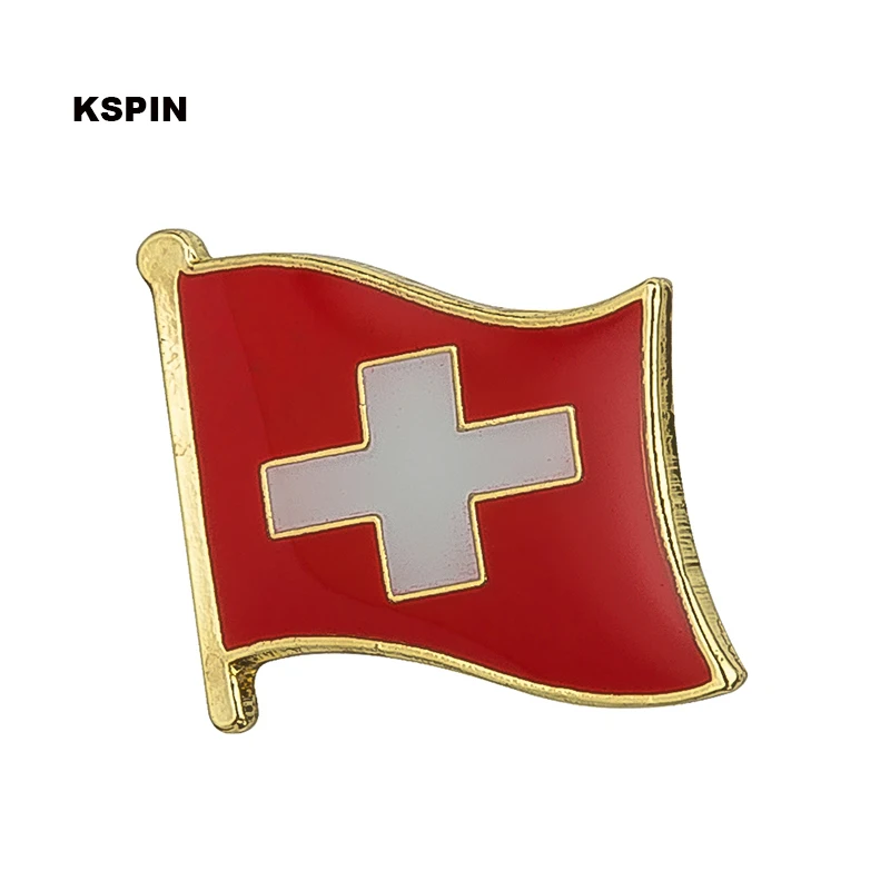 

Switzerland Flag Lapel Pin Badges For Clothes In Patches Rozety Papierowe Icon Backpack KS-0149