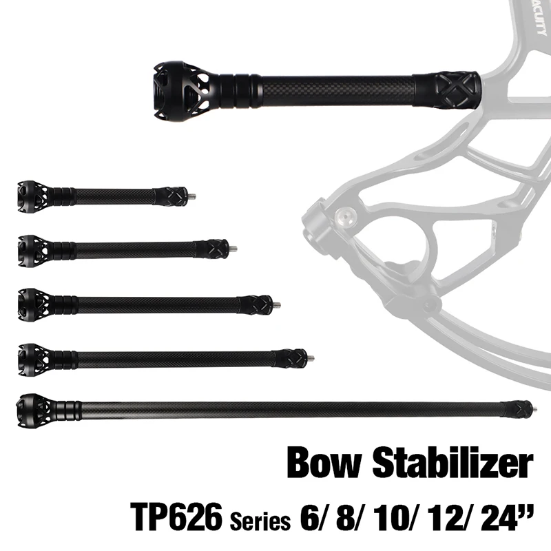 

TP626 Shock Bar 6/8/10/12/24" Archery Stabilizer System 3K Carbon CNC Machining Adjustable Weight Compound Bow Hunting