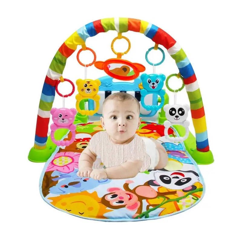 

Baby Play Gym 5 In 1 Baby Gym Play Mat Musical Activity Center Kick & Play Piano Gym Tummy Time Padded Mat For 0-36 Months
