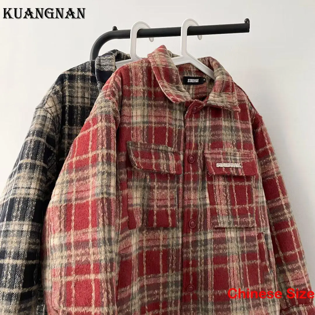 

KUANGNAN Woolen Jakets for Men Clothings Korean Style Clothes Man Coat New in Outerwears Streetwear Men's Spring Windbreaker 2XL