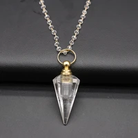 natural stone perfume bottle necklace reiki heal essential oil diffuser for women fashion pendulum necklace jewelry gifts