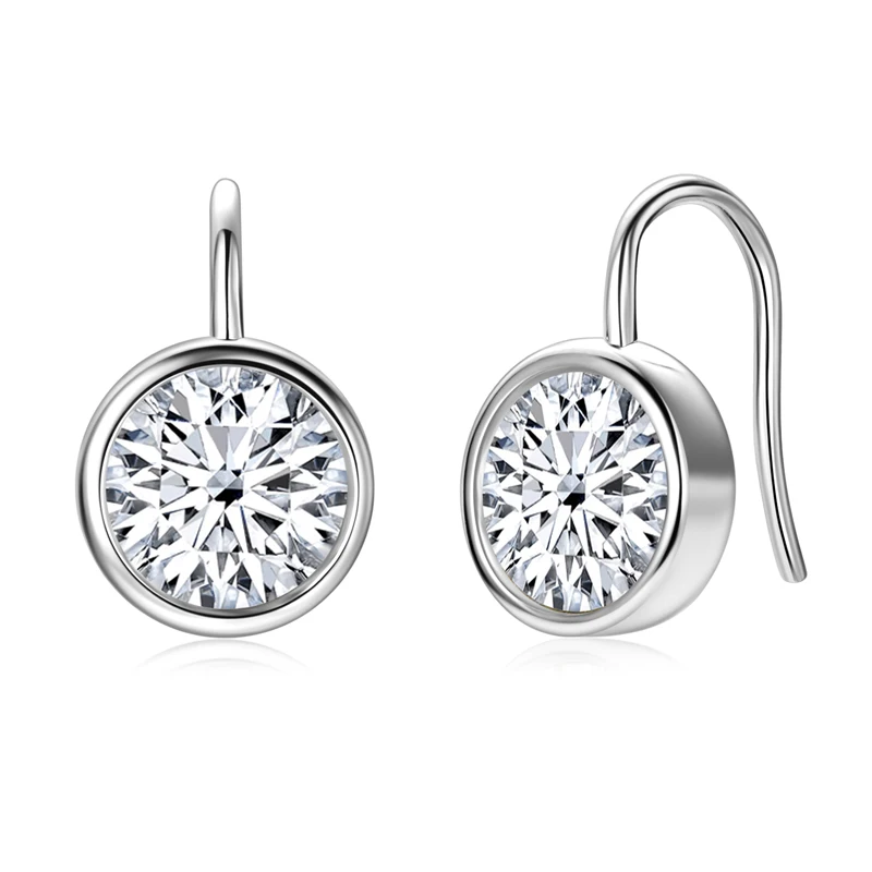 Серьги-подвески с муассанитом серебро 925 пробы