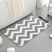 bathroom doormats skin friendly machine washable rug striped plush modern simple floor mat water absorption non slip carpet