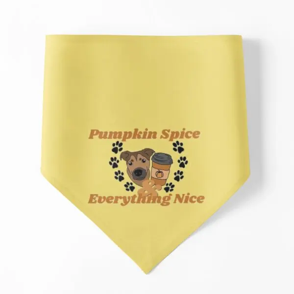 

Pumpkin Spice And Everything Nice Dog Bandanas Cat Accessories Christmas Towel Pet Collar Holiday Party Puppy Supplies Print