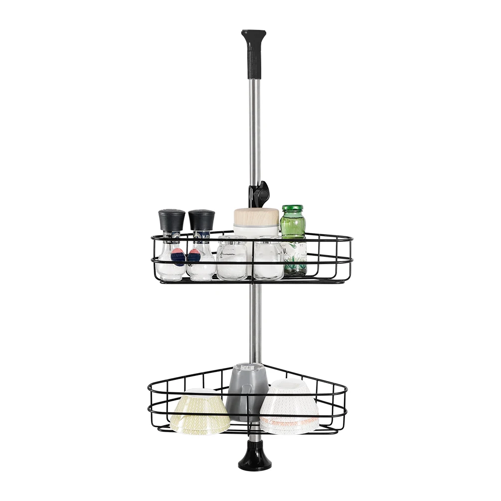 

2-уровневая полка, кухонный Органайзер, угловая полка для хранения, самодельный держатель для душа, кухонная полка для специй, держатель для ...