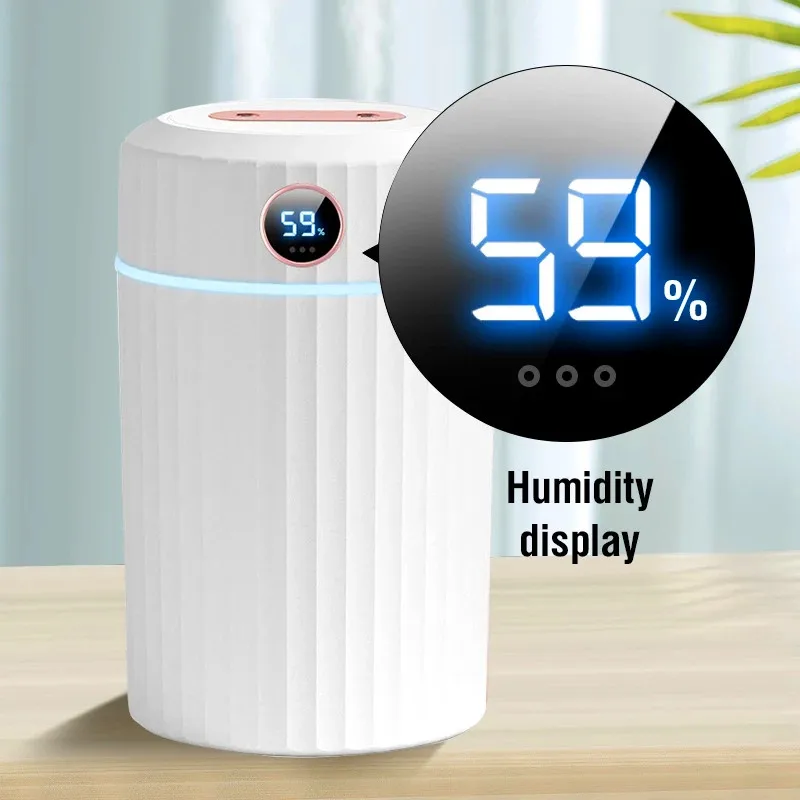 2L Double Nozzle Air Humidifier with LCD Display USB Ultrasonic Essential Oil Aroma Aromatherapy Diffuser Humidicator