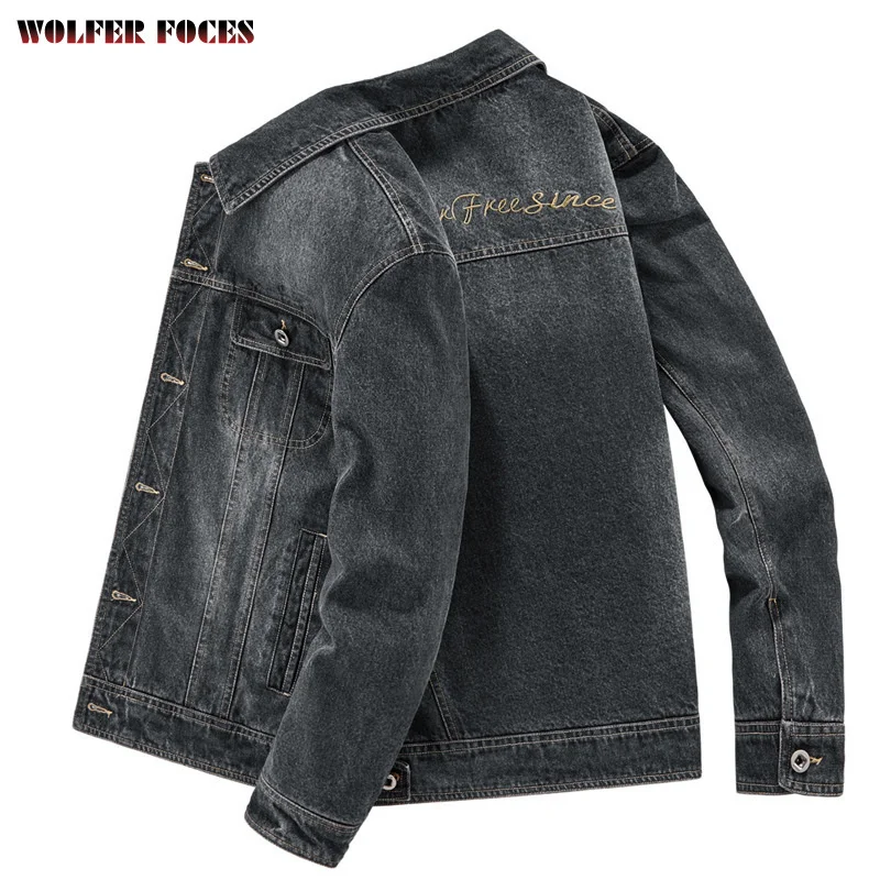 

2022 Denim Jacket Men's Spring And Autumn New Coat Men's Loose Large Size Men's Retro Casual Lapel Top