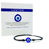 infun525 jewellry blue evil eye bracelet black string talisman luck protection gift men women good luck hamsa bracelet