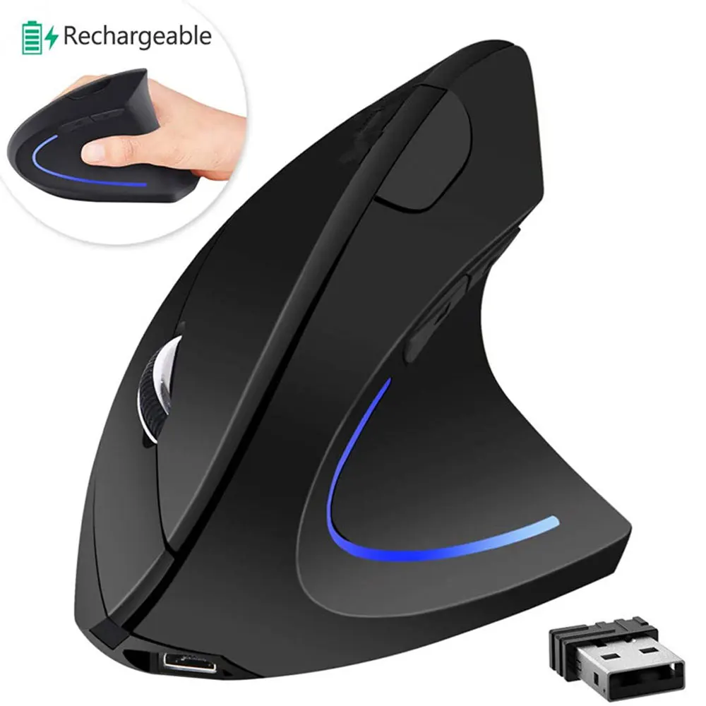 

Wireless Mouse For Laptop Computer Ergonomic Vertical Left And Right Wrist Healthy USB 6 Button PC Gaming Mice Laptop Gamer