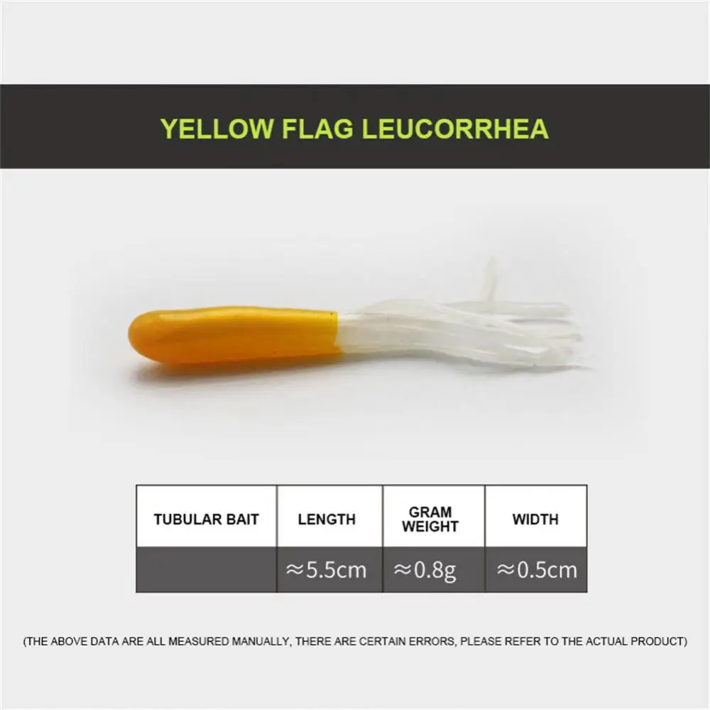 

Environmental Protection Lure Silicone Colored Silk Tail Tubular Bait Fishing Long-distance Throwing Ability Neutral Buoyancy