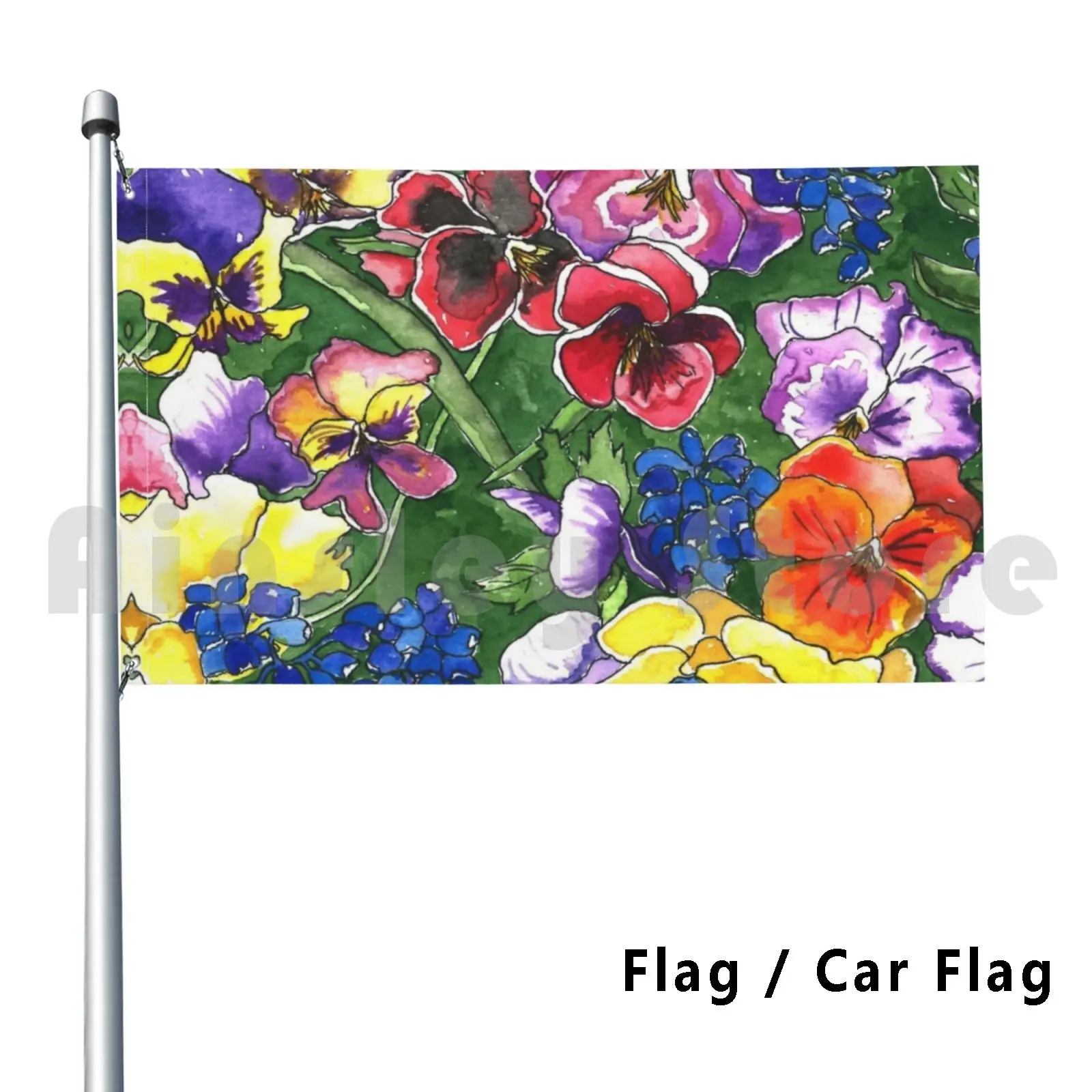

Уличный Декор Анютины, флаг автомобиля, флаг, акварельные чернила, анютины, цветы, цветочный сад, сезонные праздники, Красочные