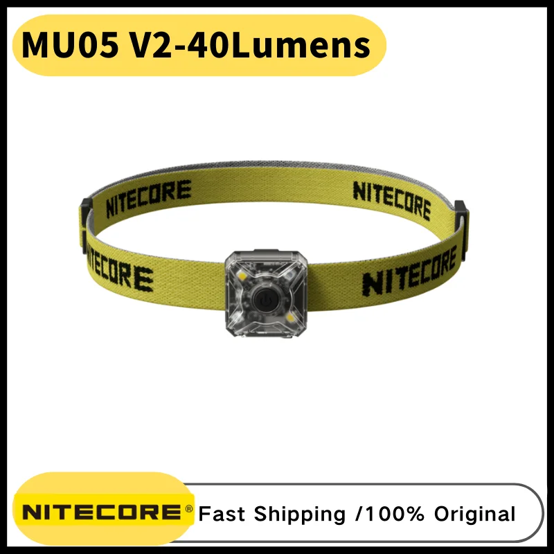 

NITECORE NU05 V2 Kit Rechargeable Headlamp Mate 40Lumens Portable Multi-purpose Ultra Lightweight Headlight