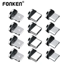 5pcs Magnetic Tips Charging Cable Adapter Replacement Parts for Mobile Phone Easy Operate Durable 360 Degree Rotation Converter