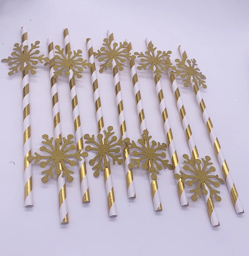 10 кусочков снежной соломы Рождественская вечеринка Украшения Одноразовая