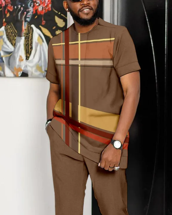 Fashion Summer Men's O-Neck T-Shirt 2-Piece Set Tracksuit Outfit Street Short Sleeve Jogging Clothes Oversized Casual Male Suit