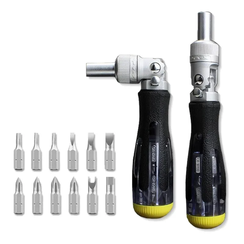 

13-In-1 Ratchet Screwdriver Multi-Angle Magnetic Hand Tool Multifunctional Hardware With Handle Hex Phillips Manual Repair Tools