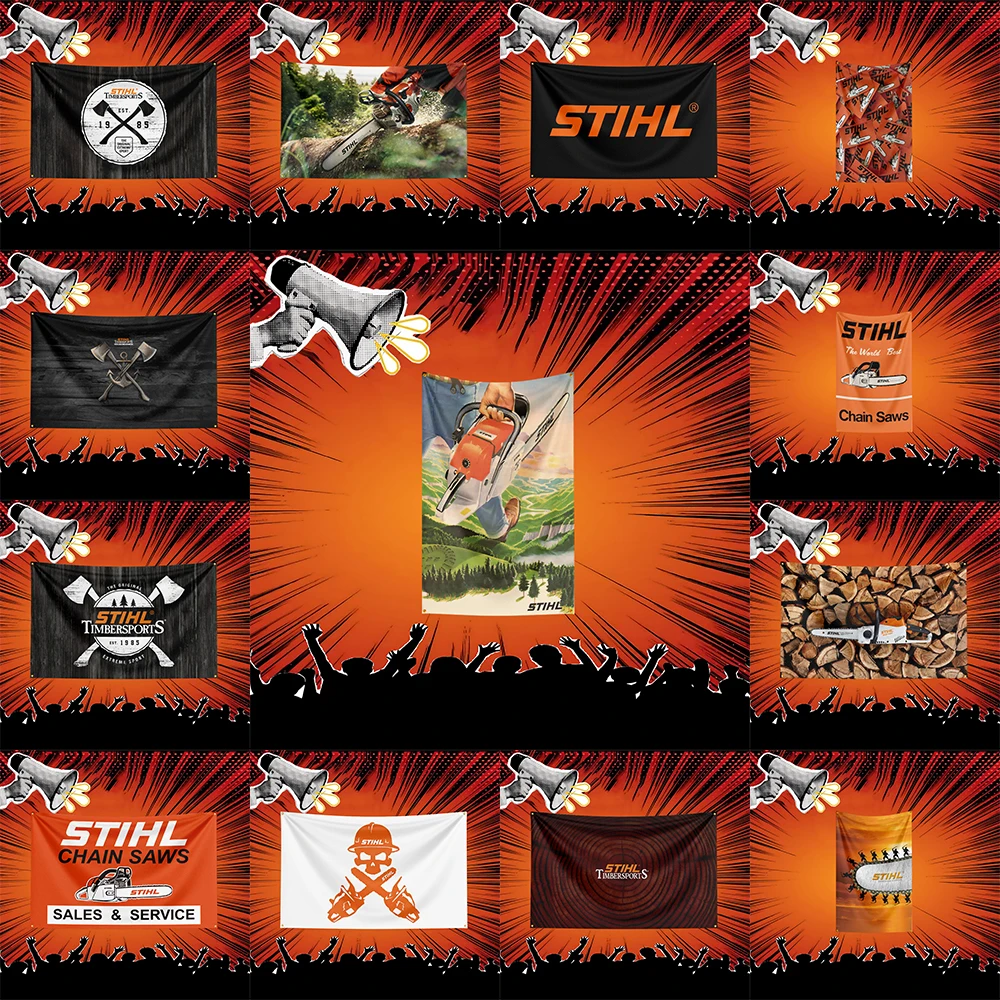 Фото Флаг Stihl 3x5 футов, полиэстеровый баннер для декора стен гаража, мастерской, подарок механику №1