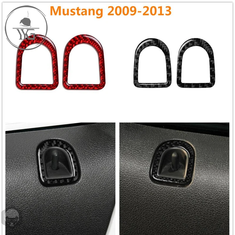 

For Ford Mustang 2009-2013 Carbon Fiber Stickers Car Door Lock Pin Button Knob Frame Cover Trim Car Styling Accessories