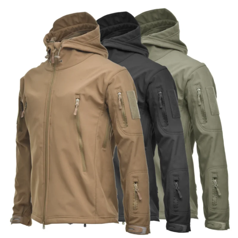 

Winter Big Size Men Camouflage Jacket Shark Soft Shell Military Tactical Jacket Men Waterproof Warm Windbreaker US Army Clothing
