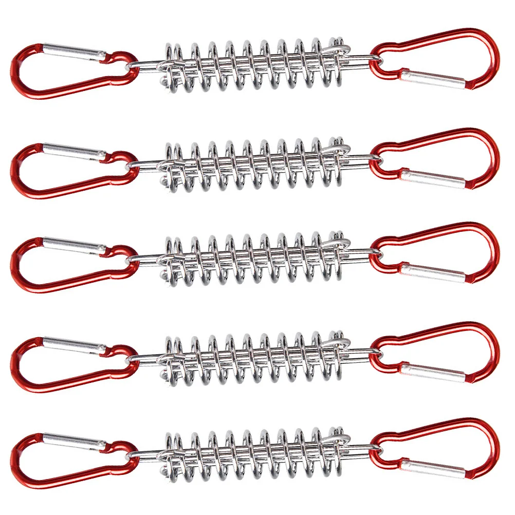 

1 Set Steel Tent Rope Tensioner Camping Pegs Windproof Spring Tent Buckle
