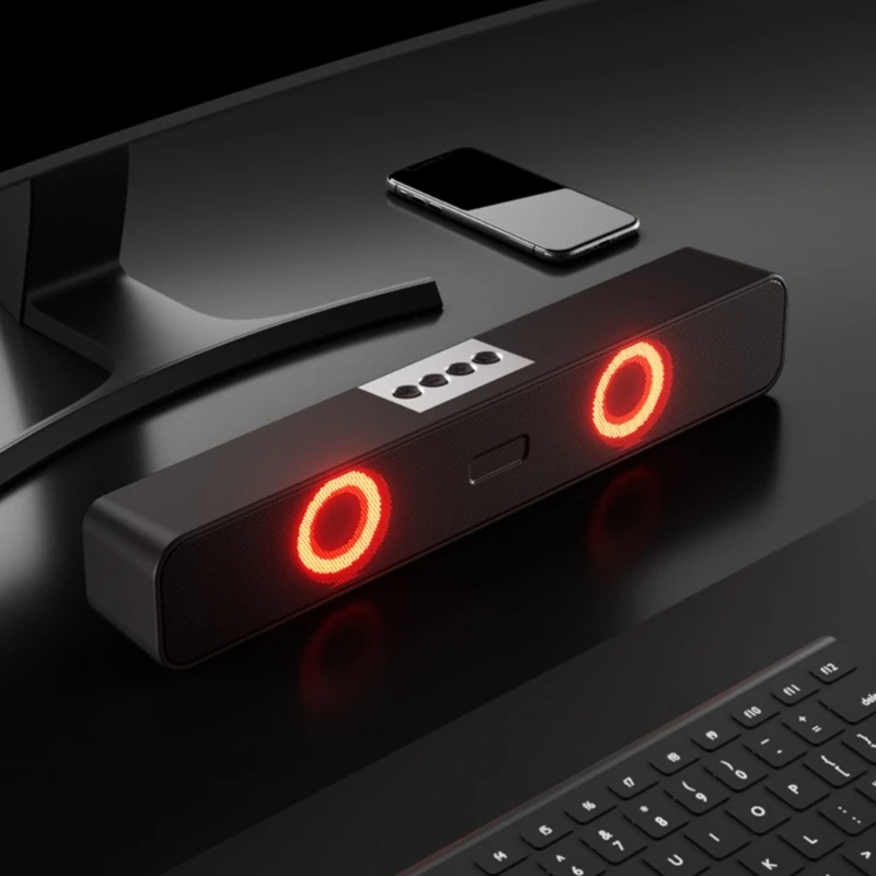 2023 New New RGB Bluetooth-compatible Speaker Subwoofer Home Theater Desktop Wireless Speakers Dual-speaker U-Disk Soundbar Box