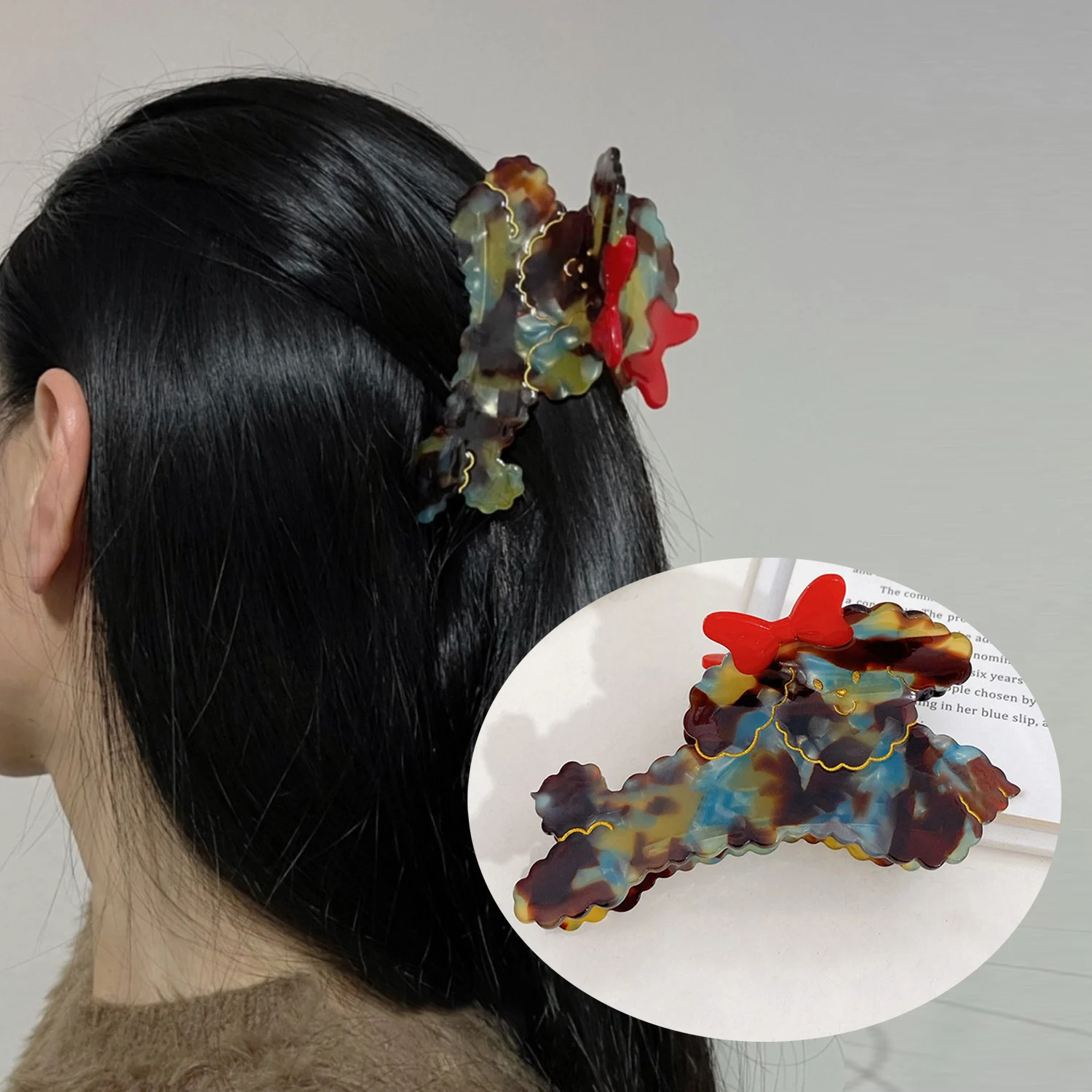 

Cute Acetate Animal Dog Hair Clip For Women Girls Temperament Shark Hair Claw Styling Tool Barrette Hairpin Accessories