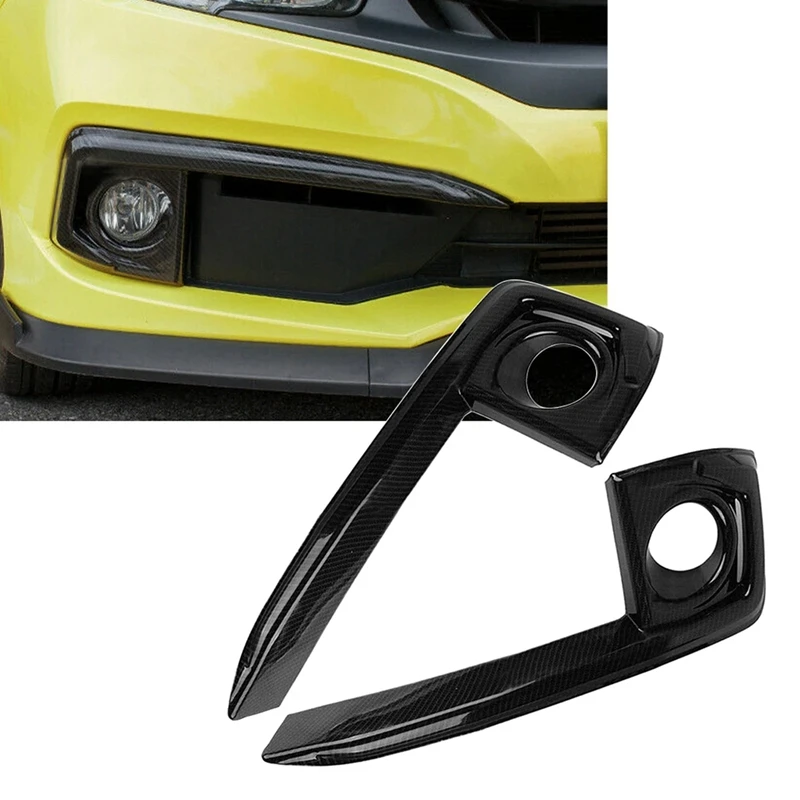 

Carbon Front Front Bumper Fog Light Lamp Cover Set for Honda Civic Sedan 2019-2021
