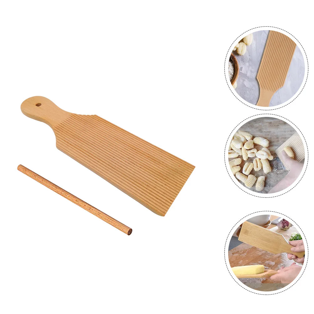 

Board Rolling Gnocchi Pasta Kitchen Maker Dough Pole Accessory Rod Household Home Gnochi Paddle Pastry Pin Macaroni Roller Wood