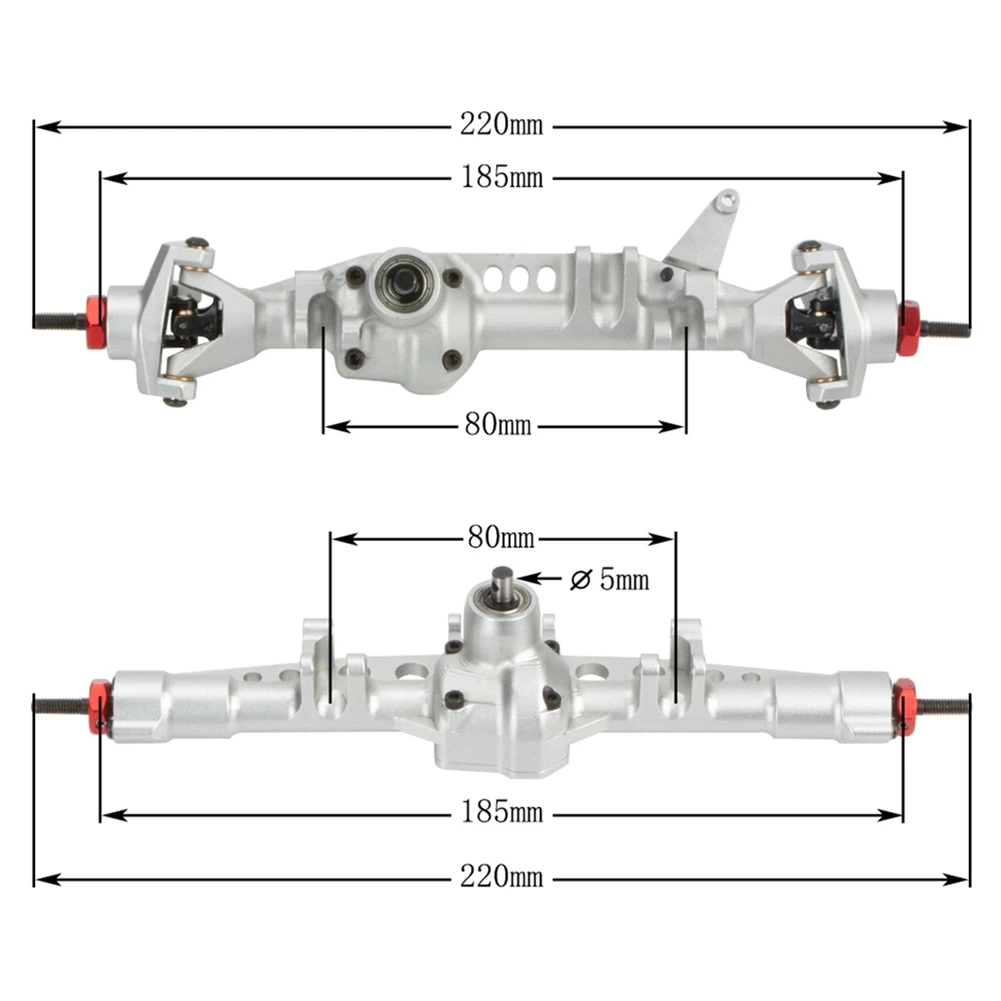 

ЧПУ AR45 прямая ось с офсетным передним дифференциалом для 1/10 RC гусеничного шасси Axial SCX10 III D90 CC01 RGT 86100,3