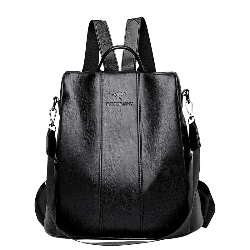 

Anti-theft Soft Leather Backpack Women Vintage Shoulder Bag Ladies High Capacity Travel Bagpack School Bag Girl Mochila Feminina