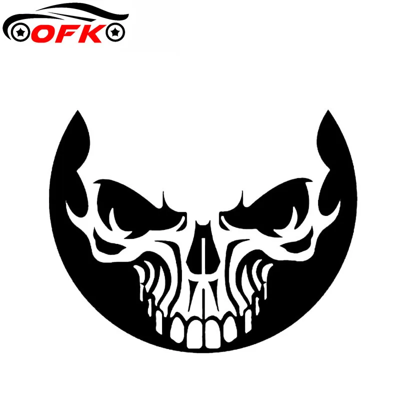 

Weird Smile Skull Sticker High Quality Car Window Decoration Personality Pvc Waterproof Decal. 15cm*12cm