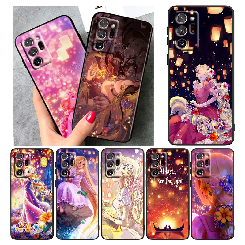

Disney Le Pei Tangled For Samsung A73 A70 A20 A10 A8 A03 Note 20 10 9 Ultra Lite Plus F23 M52 M21 j7 j6 Black Phone Case