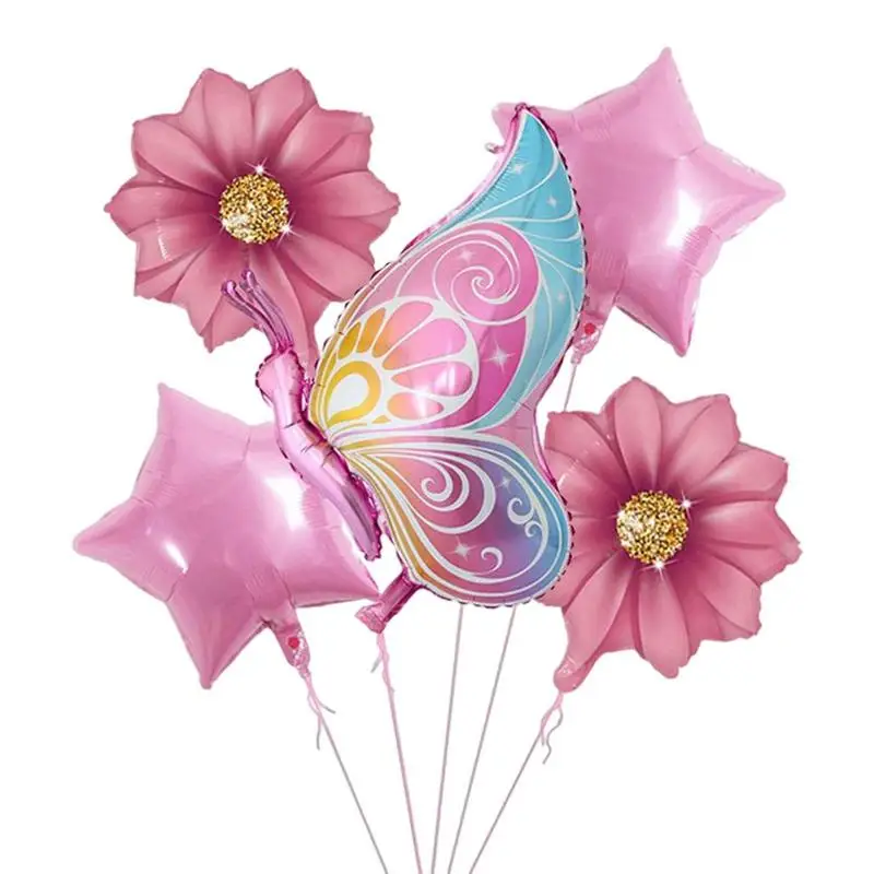 

1pcs Butterfly Balloons Pink Blue Sunflower Leaves Baby Shower Decorations Helium Ballon Birthday Party Wedding Globos Supplies