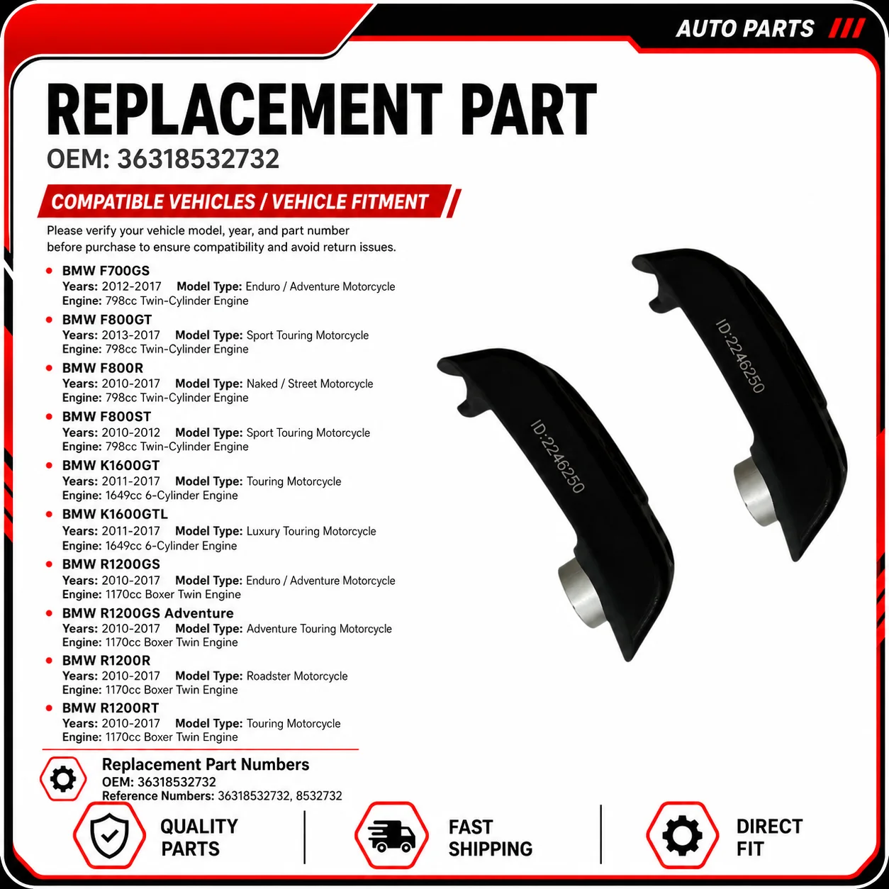 Фото 2 шт. датчиков давления в шинах TPMS 36318532732 8532732 для BMW F700GS F800R F800GT R1200GS R1200RT K1600 №1