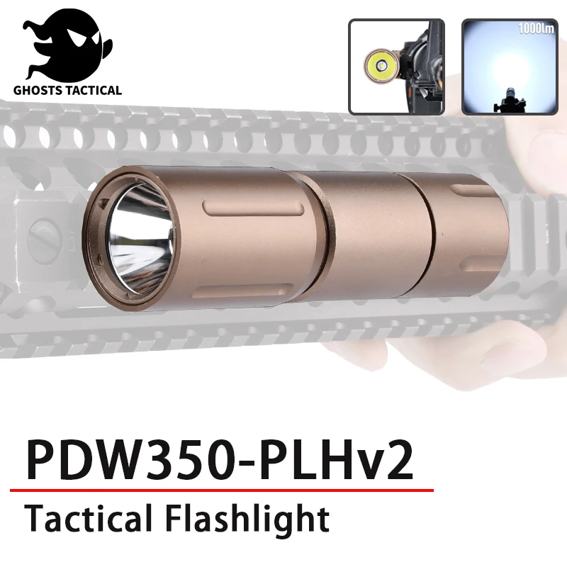 Modlit PLHv2 PDW350 Pistol Scout Light Rifle Weapon Spotlight Tactical 1000 Lumen Function Pressure Switch Fit 20mm Rail AR15 M4