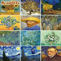 ruopoty van gogh paint by numbers kits on canvas figure diy frameless 60x75cm oil painting by numbers scenery hand painting gift
