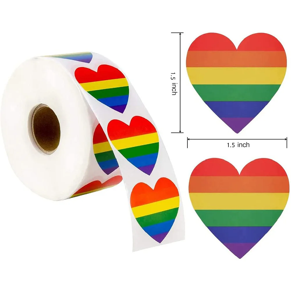 Наклейка в виде сердца Радужный гей-прайд подарок на День святого Валентина