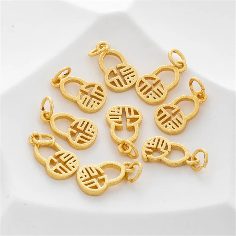 

18k frosted copper gold-plated color-preserving retro style Fuzi lock pendant diy bracelet necklace earrings pendant accessories