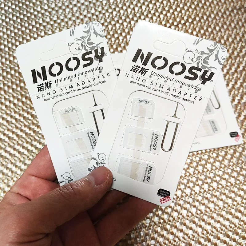 Фото 100 комплектов адаптеров для SIM-карты Noosy Nano 4 в 1 + адаптер для карт Micro Sim + стандартный адаптер для SIM-карты для IPhone №1