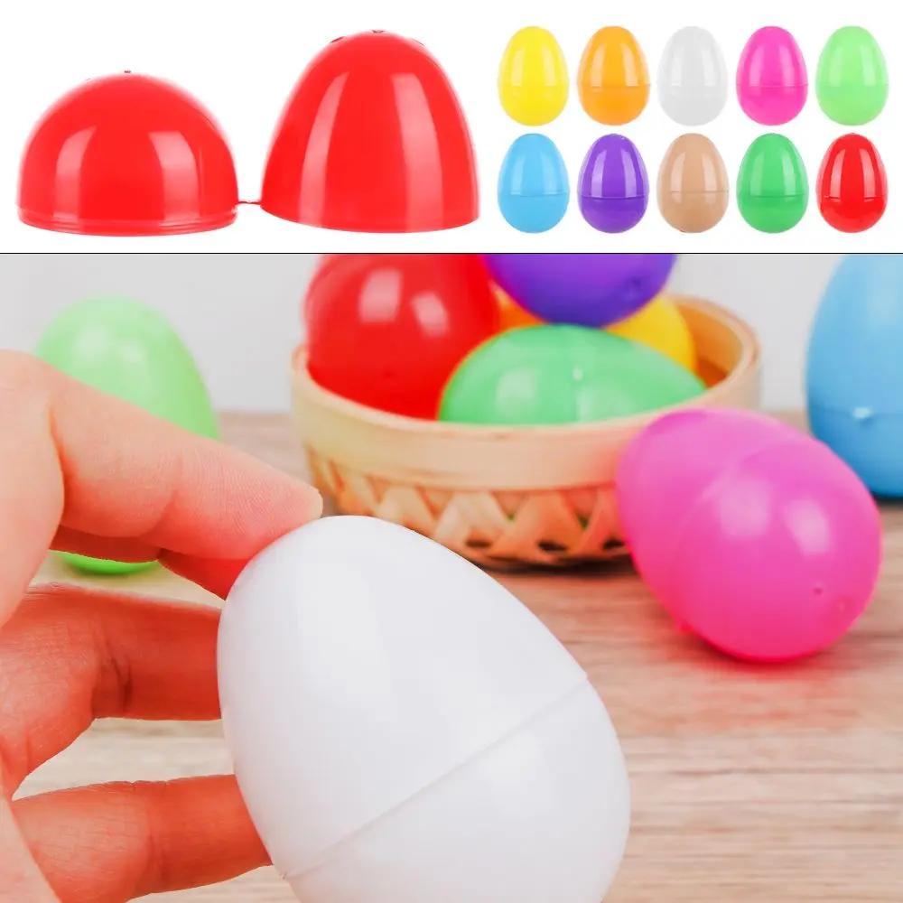 

5pcs Games Crafts Add Treats Hollow Easter Decor Easter Eggs Plastic Fillable Egg Party Decor