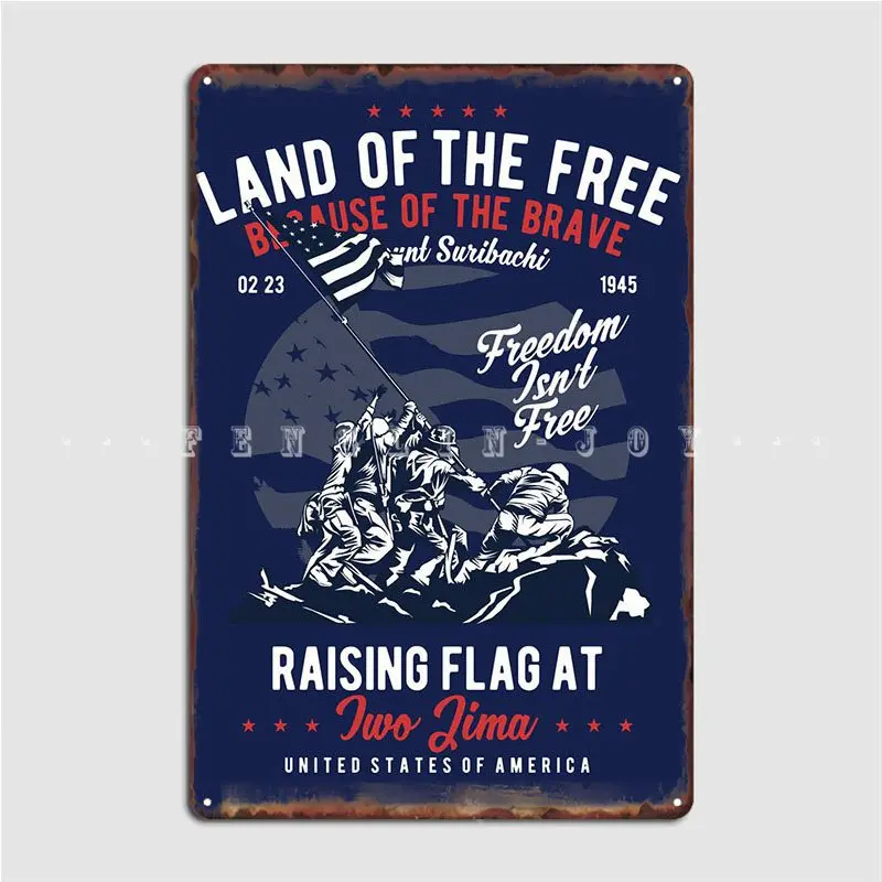 

Постер Второй мировой войны, Iwo Jima, металлический плакат, кинотеатр, гостиная, забавное украшение гаража, жестяной плакат