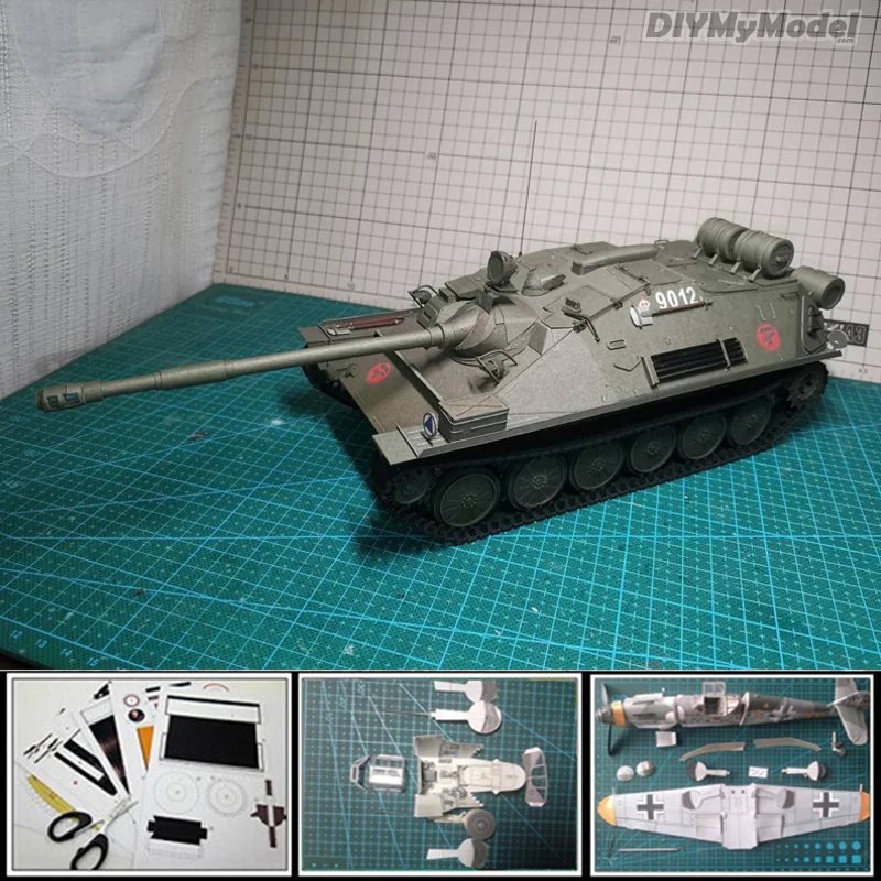 

3D Papercraft Toys 1:25 scale Soviet Union ASU-85 Airborne Tank Destroyer Military Vehicle Model Paper models collections