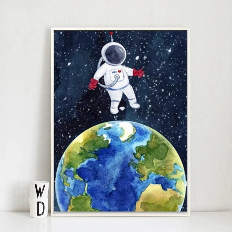 Космическая планета луна солнце настенная печать Картина на холсте
