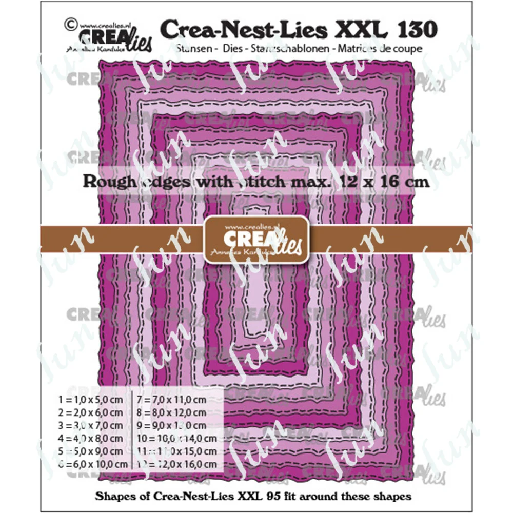 

DIY Rectangles with Rough Edges and Stitchlines Craft Metal Cutting Dies Scrapbook Cut Die Paper Knife Mould Blade Punch Stencil