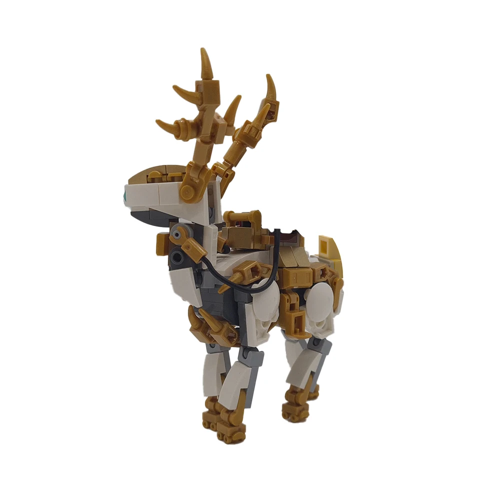 

Механизированный Набор строительных блоков MOC в виде оленя, Mecha, белый хвост, креативный кирпич грифона, китайская игрушка, подарок на Рождес...